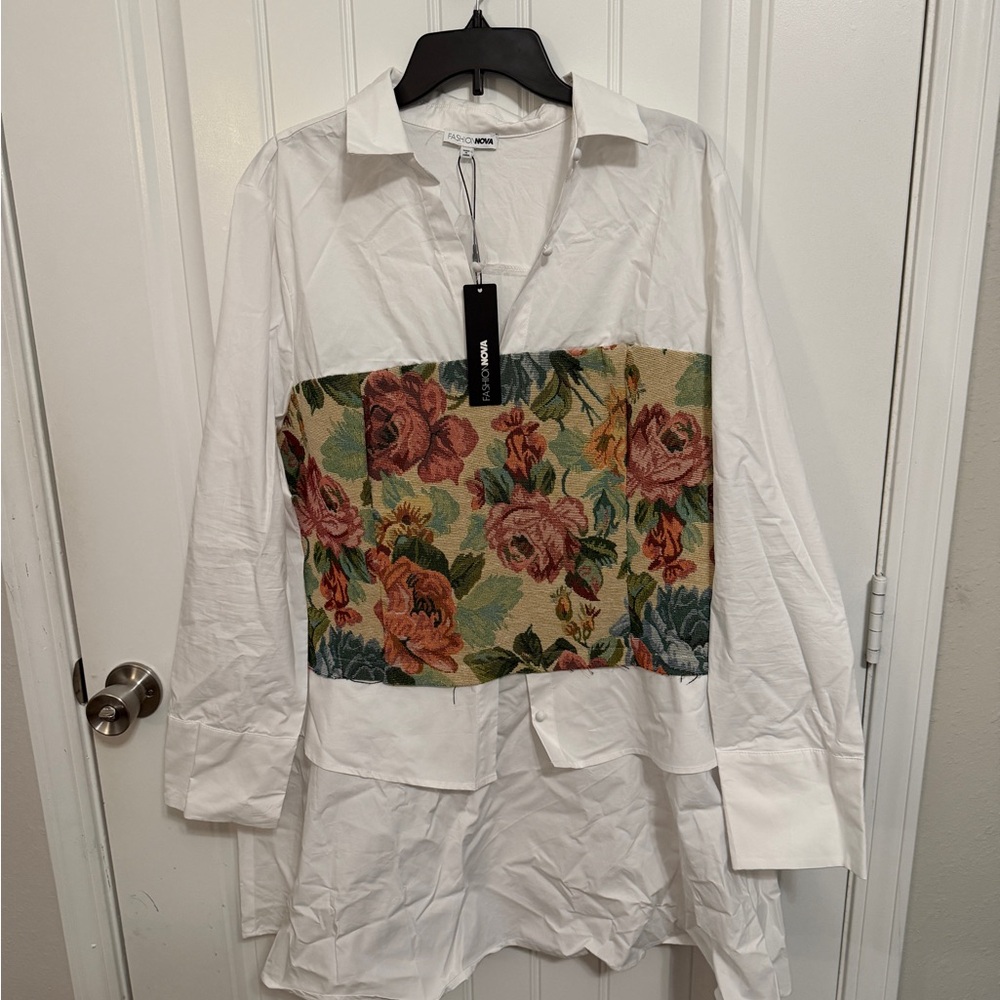 Fashion Nova White Floral Dress